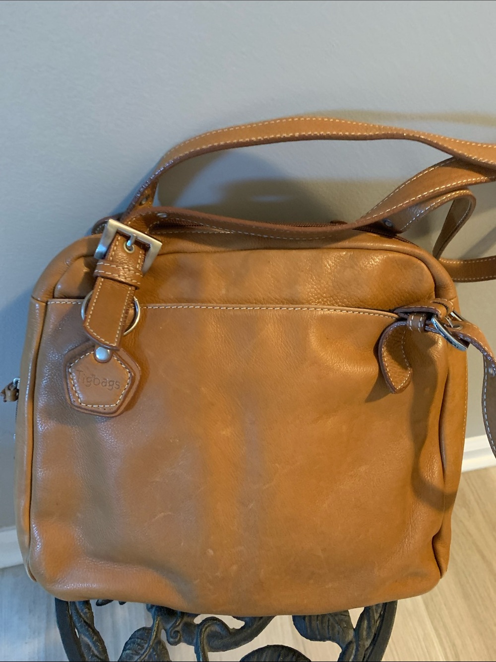 Tignanello Tan Leather Shoulder Bag
